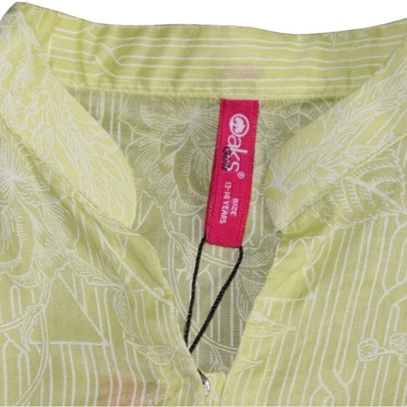 Oak Girls Light Weight Tunic-Blended Patterns-Light Green-Size 13/14 yrs-NWT - Picture 4 of 8